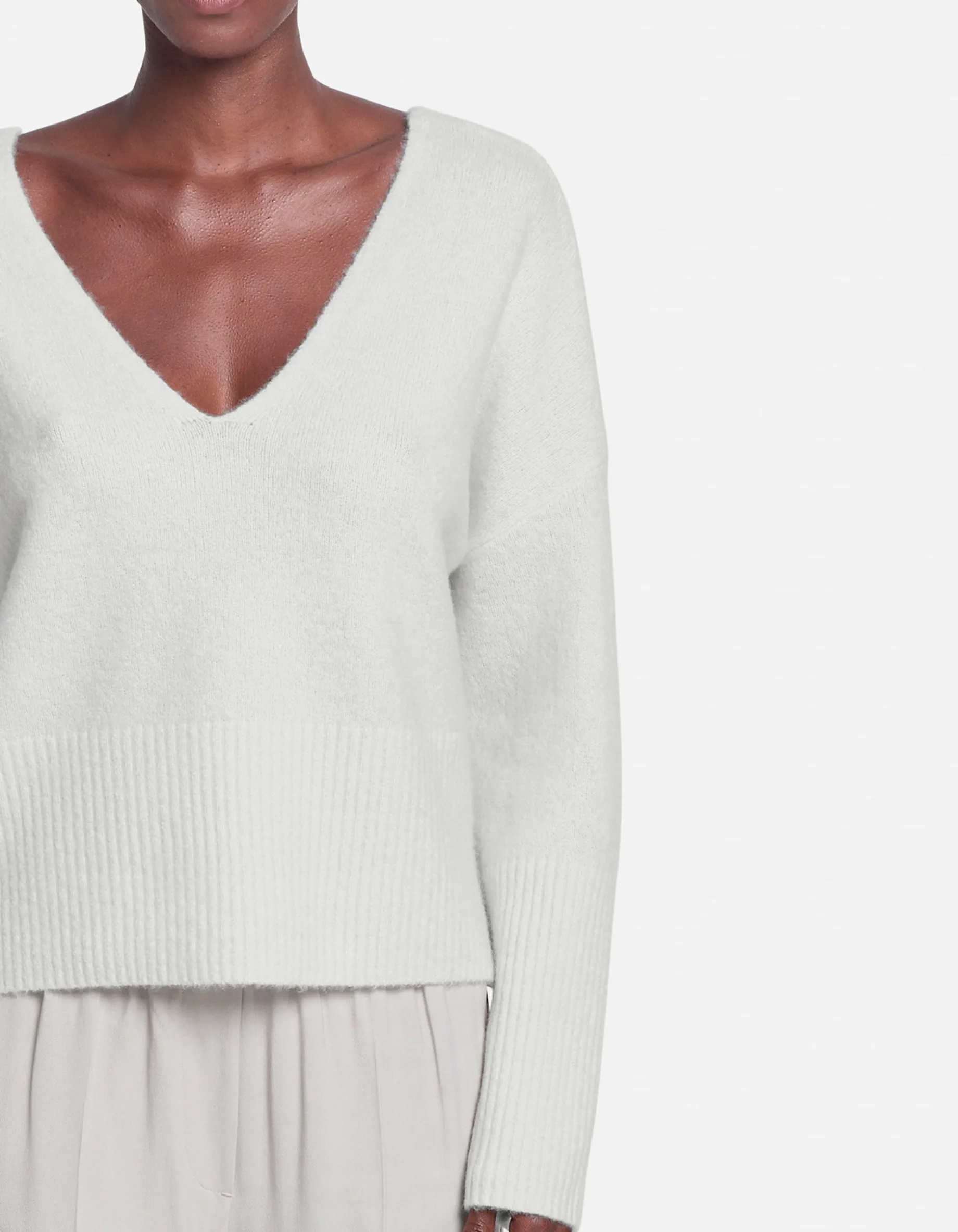 Kaschmir-Mix Pullover mit V-Ausschnitt Xeniane