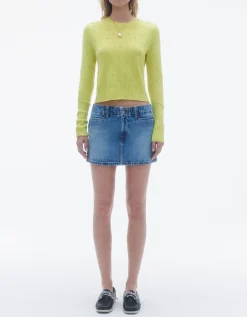 Kaschmir-Pullover Shrunken Pointelle mit Lochstrick-Details
