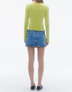Kaschmir-Pullover Shrunken Pointelle mit Lochstrick-Details