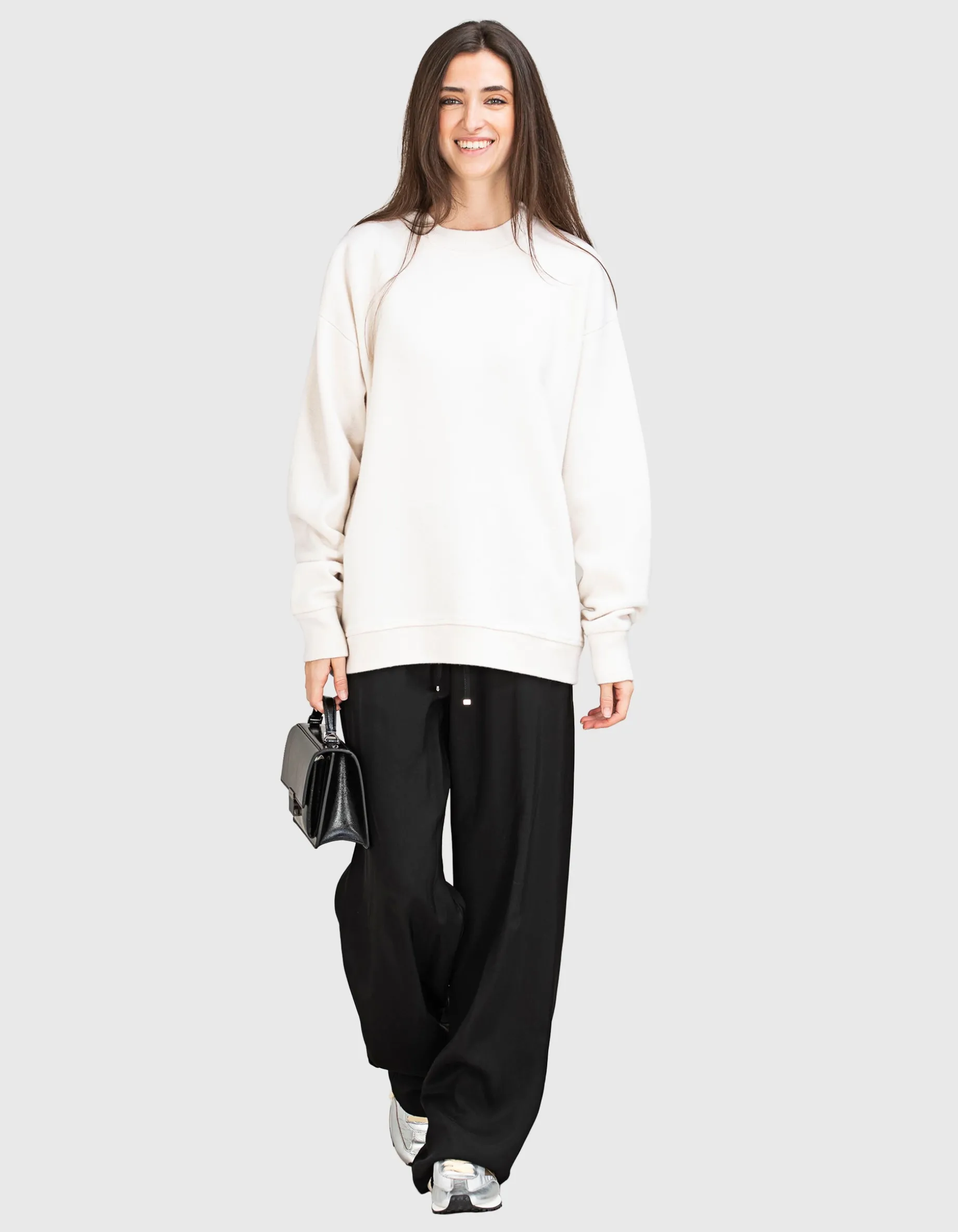 Kaschmir-Sweatshirt mit Rundhalsausschnitt