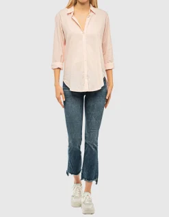 Kick-Flare Cropped Jeans mit offenem Saum