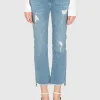 Kick-Flare Jeans Halle mit offenem Saum