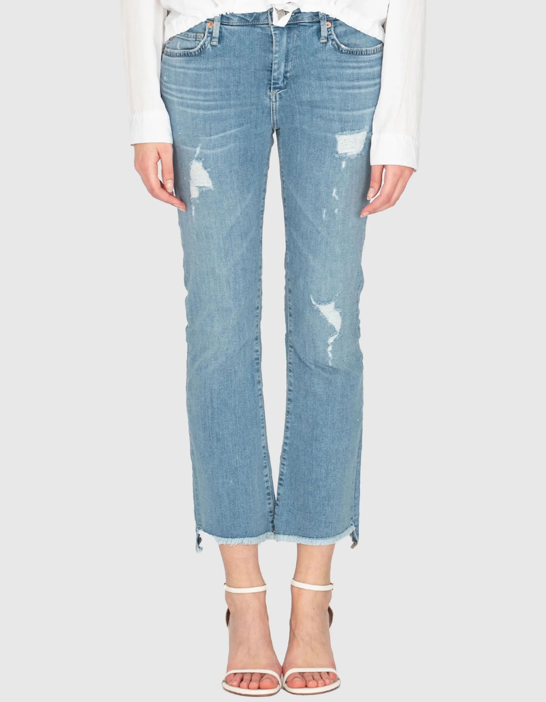 Kick-Flare Jeans Halle mit offenem Saum