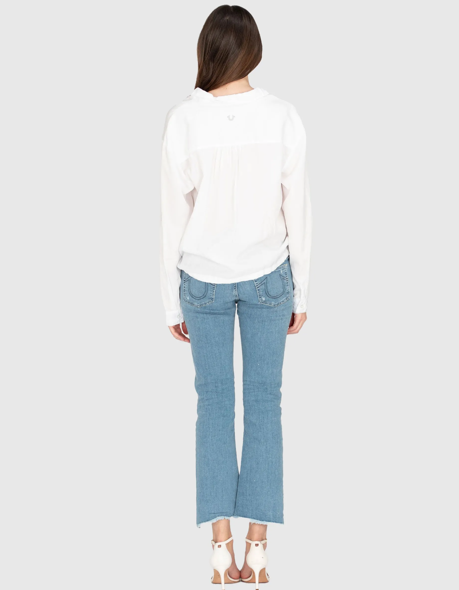 Kick-Flare Jeans Halle mit offenem Saum