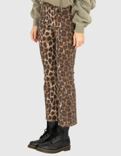 Kick-Flare Jeans im Leo-Design