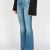 Kick-Flare Jeans mit offenem Saum