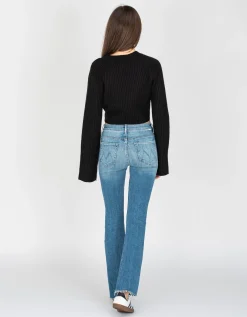 Kick-Flare Jeans mit offenem Saum