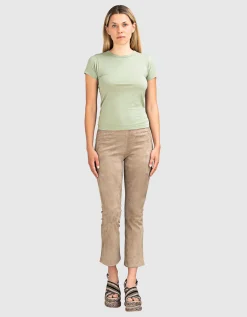 Kick-Flare Veloursleder-Hose Zaragozsa