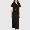 Kleid mit Cut-Outs und Metall-Ringen