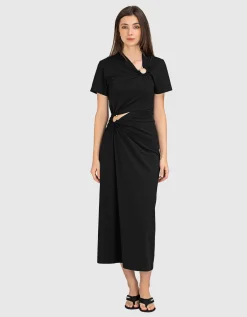 Kleid mit Cut-Outs und Metall-Ringen