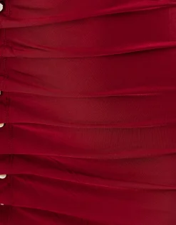 Kleid mit Raffung und Knöpfen
