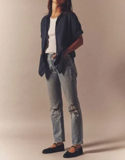 Kurzarm Oversize-Bluse Channing