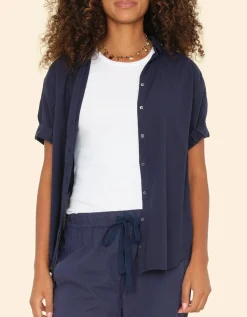 Kurzarm Oversize-Bluse Channing