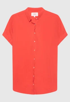 Kurzarm-Bluse Channing mit abgerundetem Saum