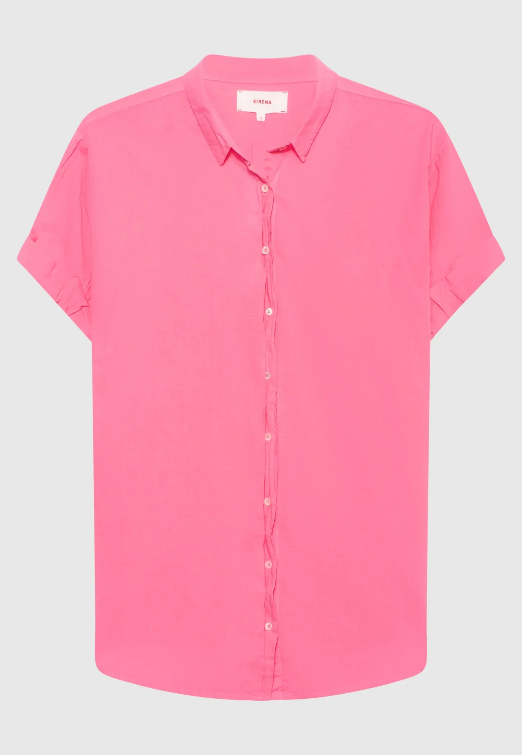 Kurzarm-Bluse Channing mit abgerundetem Saum