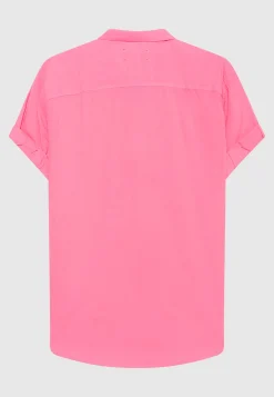 Kurzarm-Bluse Channing mit abgerundetem Saum
