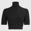 Kurzarm-Kaschmir Pullover mit Cut-Out
