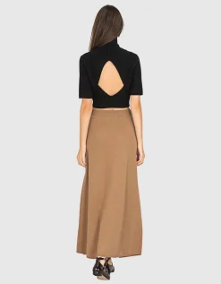Kurzarm-Kaschmir Pullover mit Cut-Out