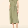 Kurzarm-Kleid April mit Bindegürtel