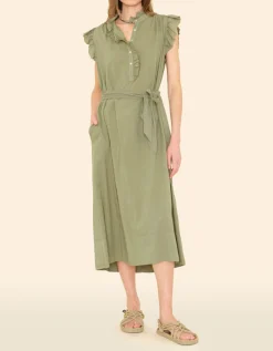 Kurzarm-Kleid April mit Bindegürtel