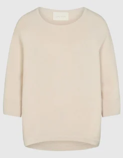 Kurzarm-Woll-Kaschmir-Mix Feinstrickpullover