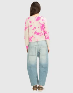 Kurzer Batik-Kaschmir Pullover