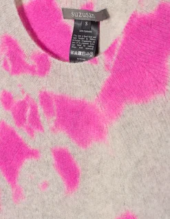 Kurzer Batik-Kaschmir Pullover