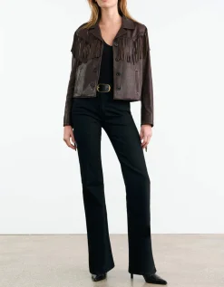 Lammleder-Jacke Eloi mit Fransen-Details
