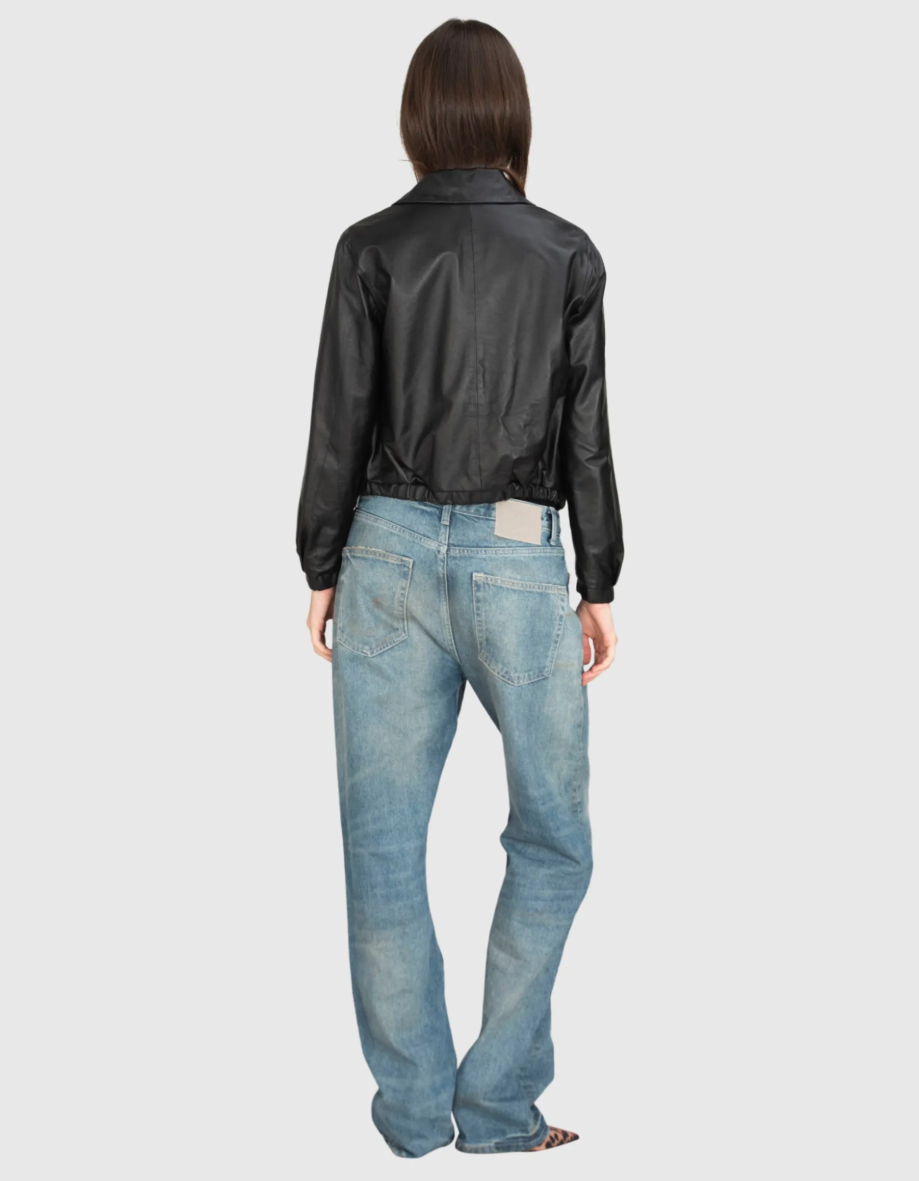 Lammleder-Jacke mit Zipper