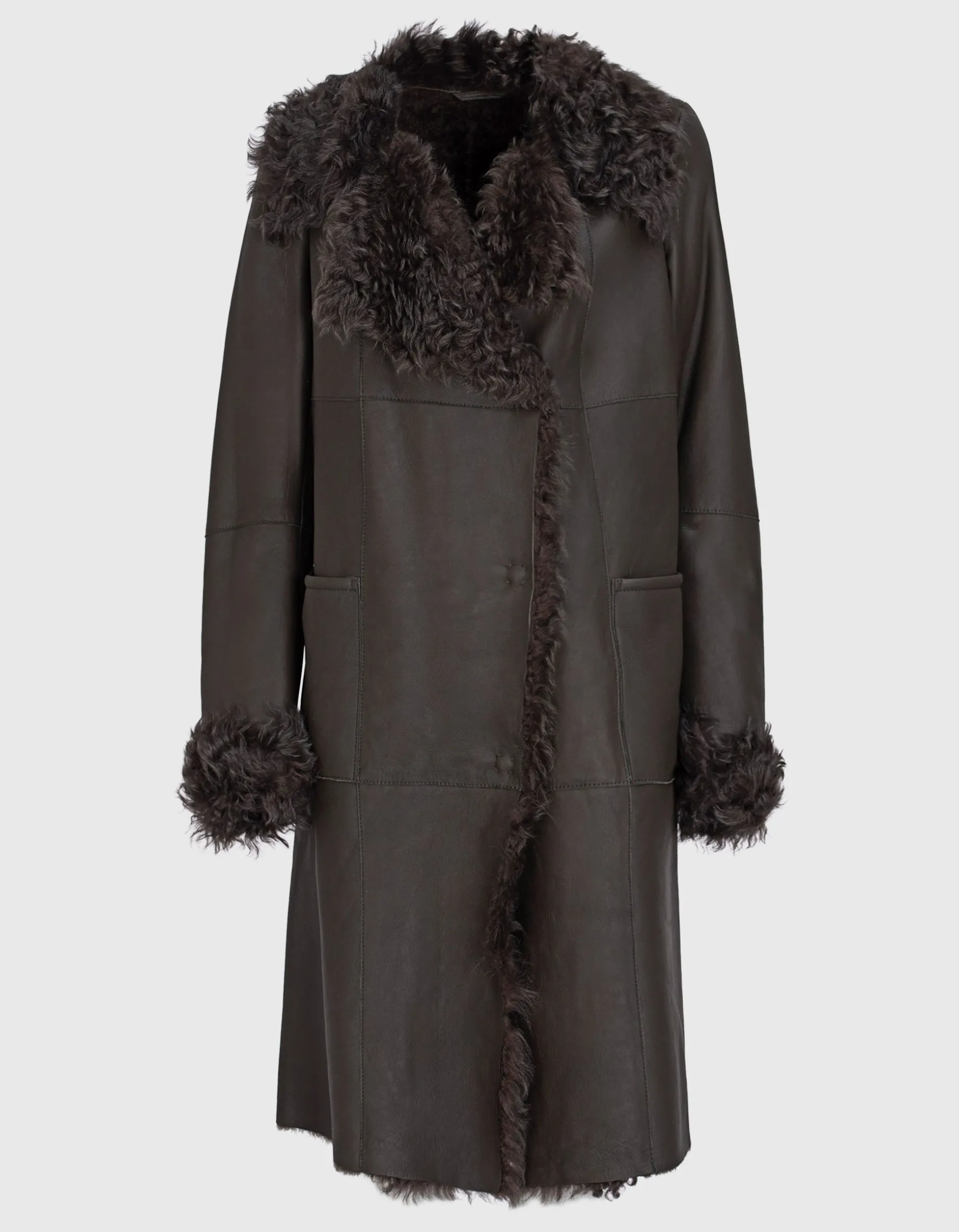 Lammleder-Shearling-Mantel