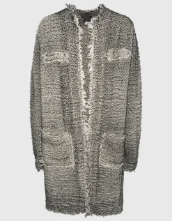 Langer Bouclé-Cardigan