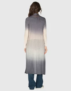 Langer Kaschmir-Cardigan mit Farbverlauf
