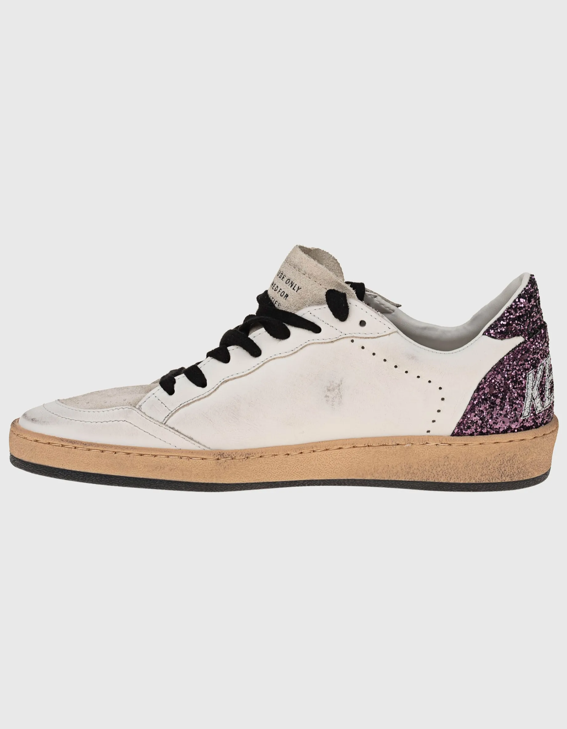 Leder Sneaker mit Glitter-Finish