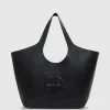 Leder Tote Lili mit Label-Prägung Lili