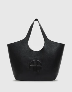 Leder Tote Lili mit Label-Prägung Lili