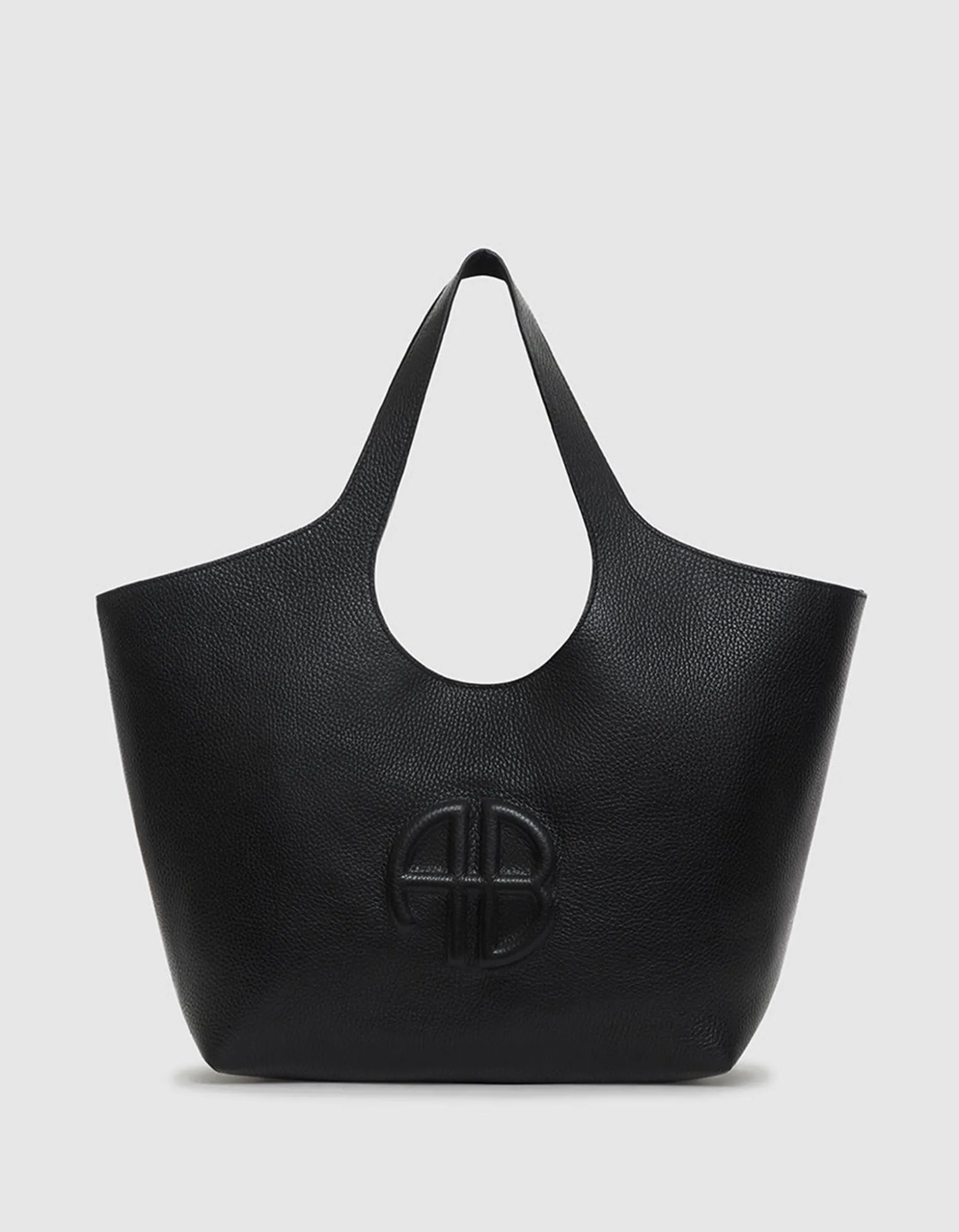 Leder Tote Lili mit Label-Prägung Lili