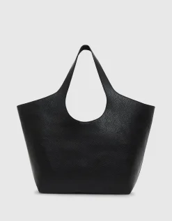 Leder Tote Lili mit Label-Prägung Lili