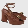 Leder-Heels Gleam mit dekorativer Metall-Verzierung