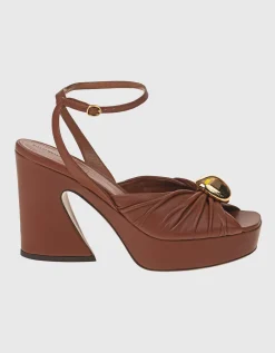 Leder-Heels Gleam mit dekorativer Metall-Verzierung