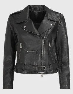 Leder-Jacke im Biker-Stil