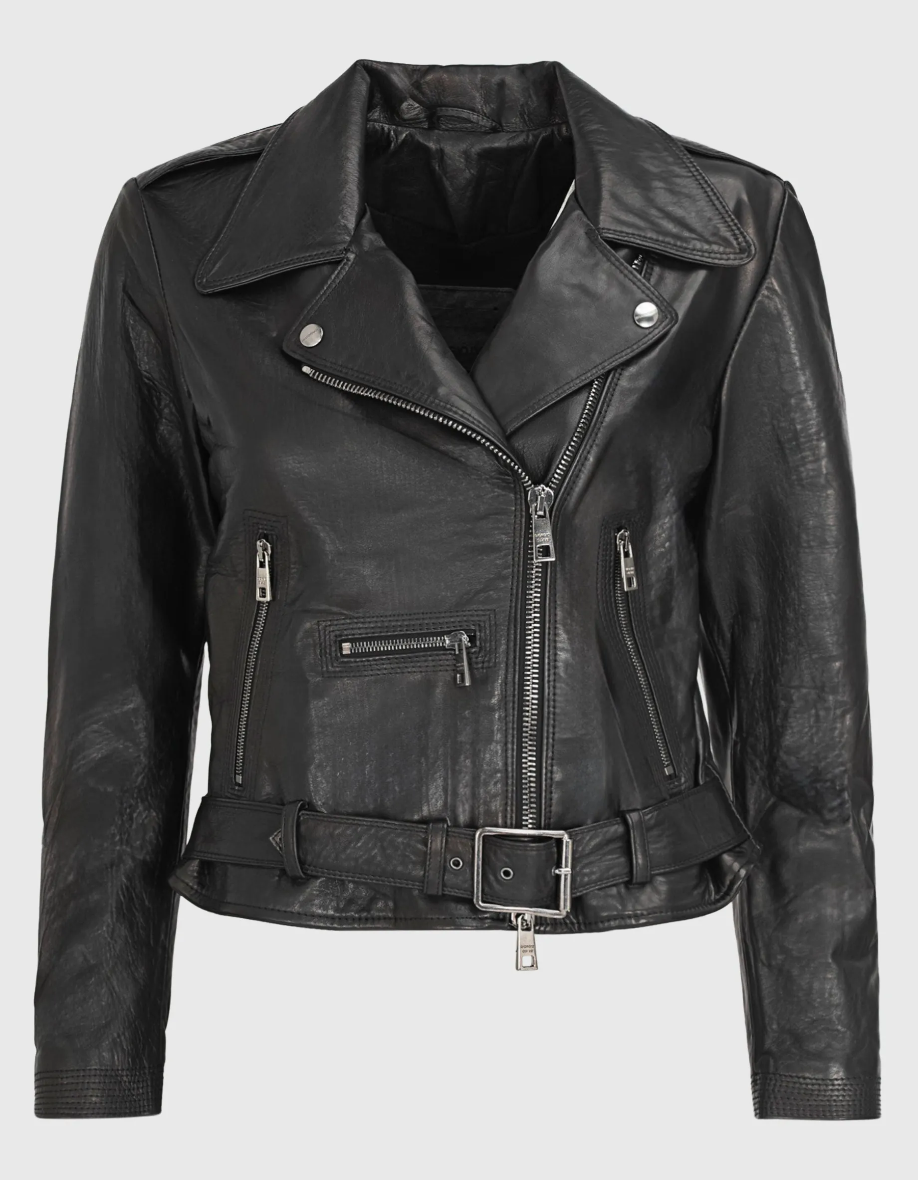 Leder-Jacke im Biker-Stil