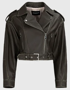 Leder-Jacke im Biker-Stil