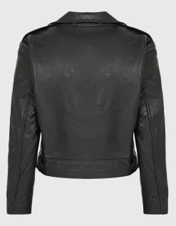 Leder-Jacke im Biker-Stil