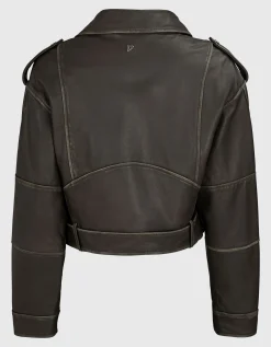 Leder-Jacke im Biker-Stil