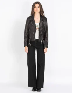 Leder-Jacke im Biker-Stil