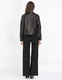Leder-Jacke im Biker-Stil