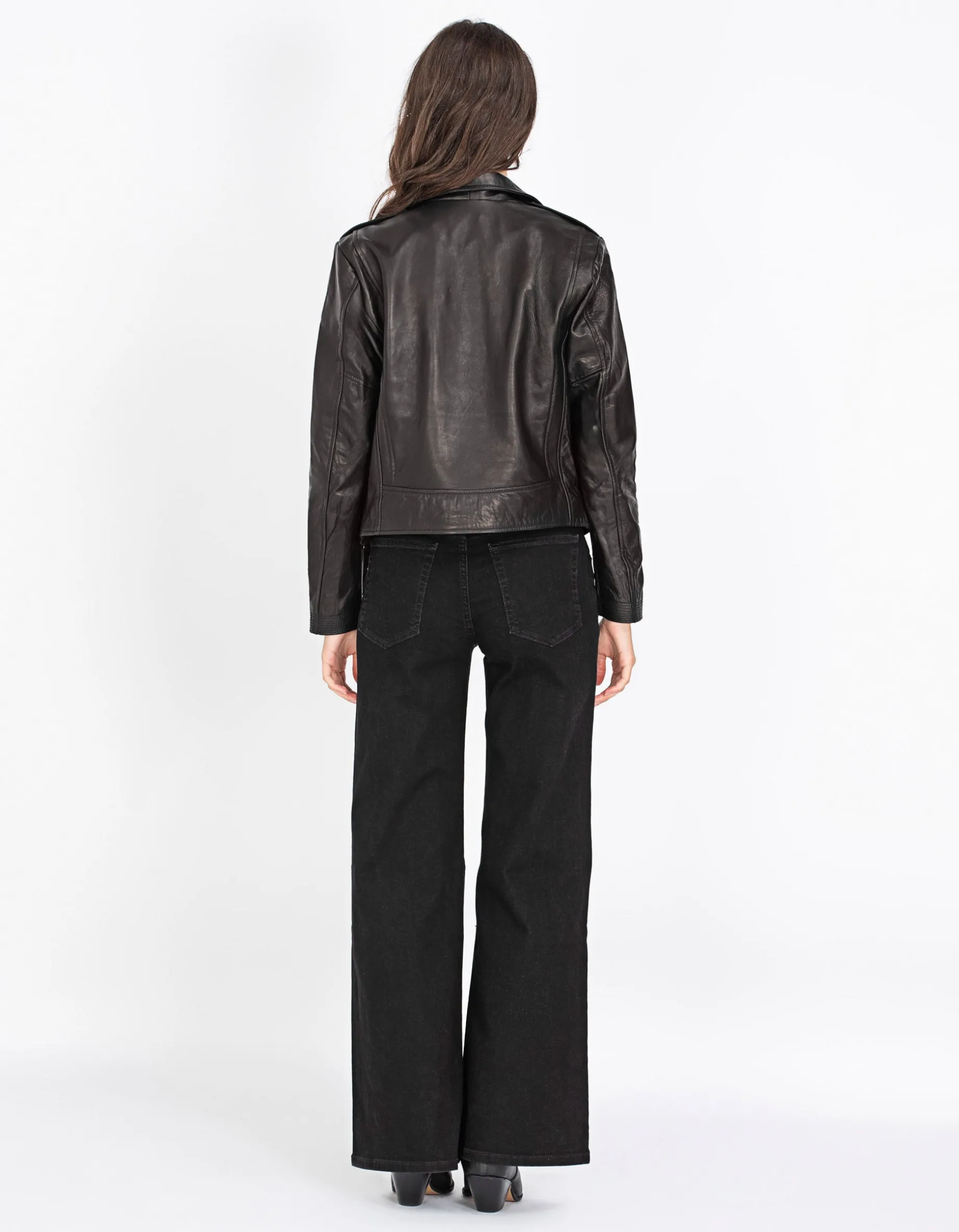 Leder-Jacke im Biker-Stil