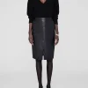 Leder-Rock Tyra mit Schlitz