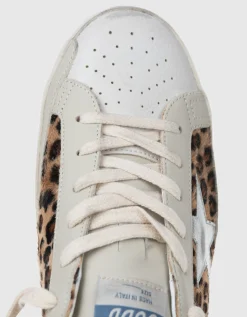Leder-Sneaker mit Fell-Besatz