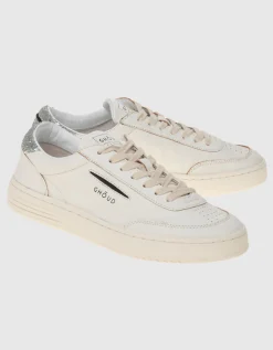 Leder-Sneaker mit Glitter-Detail